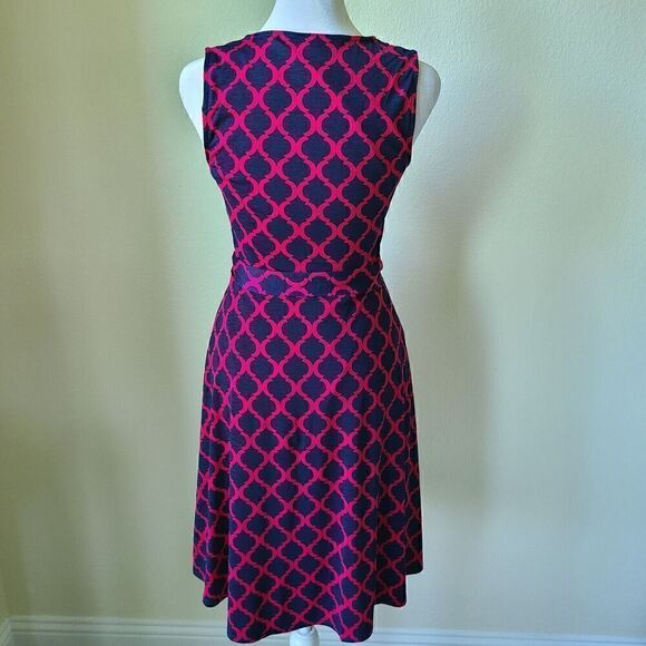 41 Hawthorn Wrap Dress XS Sleeveless Blue Red Belt Tie Patterned Workwear‎ - Picture 6 of 12
